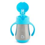 MUNCHKIN - Ανοξείδωτο θερμός με καλαμάκι Γάτα Μπλε 237ml - Image 2