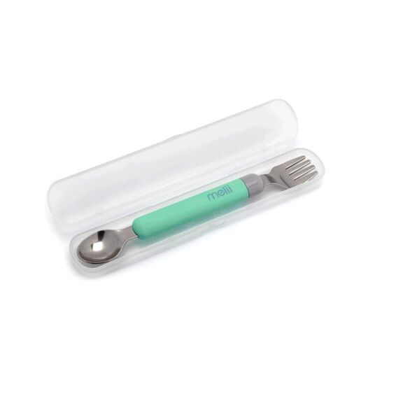 MELII - Spork On the Go (σε θήκη) – Mint/Grey