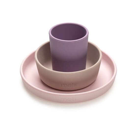 MELII - Σετ φαγητού σιλικόνης Purple-Pink