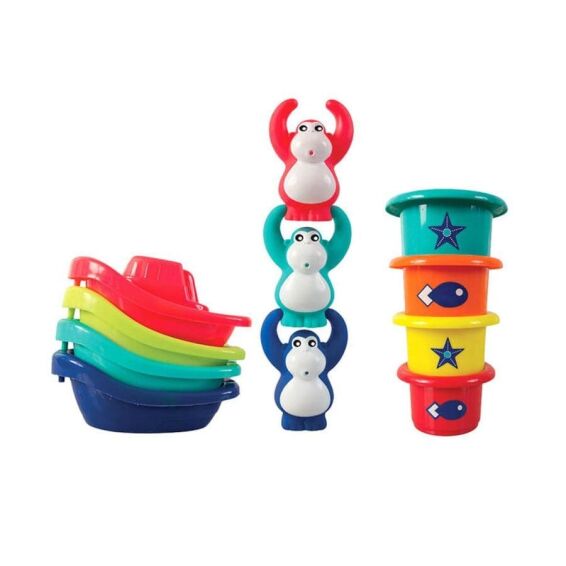 LUDI - Σετ παιχνιδιού μπάνιου ‘Βαρκούλες – Μαιμουδάκια – Κυπελλάκια
