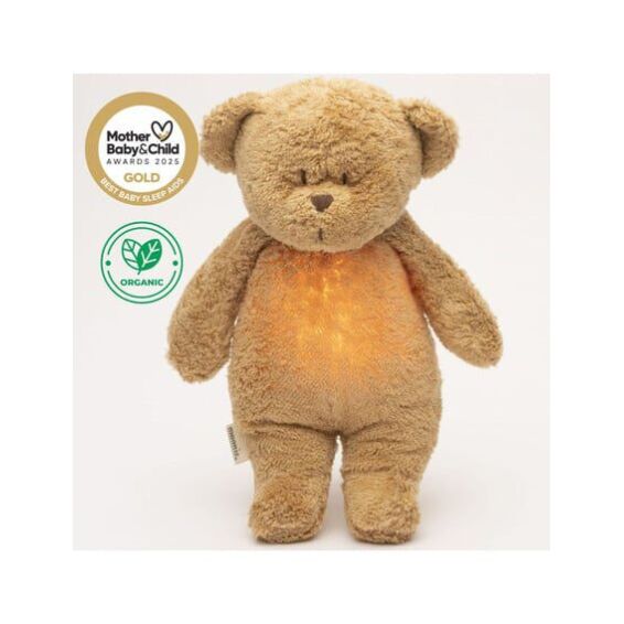 MOONIE 2.0: Επαναφορτιζόμενο βοήθημα ύπνου με ηχογράφηση & αισθητήρα κλάματος – Οργανικό βαμβάκι Cappuccino