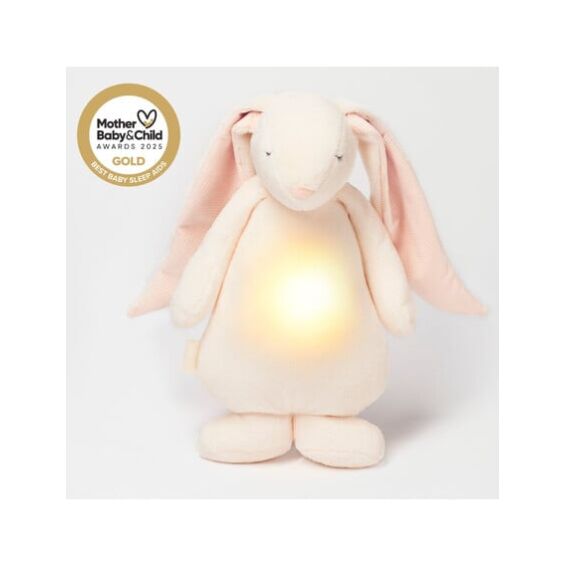 MOONIE 2.0: Επαναφορτιζόμενο βοήθημα ύπνου με ηχογράφηση & αισθητήρα κλάματος Cream Bunny
