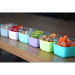 MELII - Glass Containers σε θήκες σιλικόνης (160ml set of 3) – mint,blue,lime - Image 4