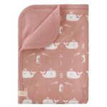 FRESK - Κουβέρτα για μωρά 100% οργανικό βαμβάκι 80x100cm - Whale melow rose