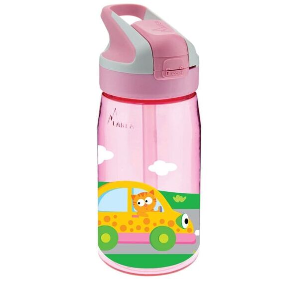 LAKEN -Παγούρι Tritan με Καλαμάκι  450ml- Αμαξάκια