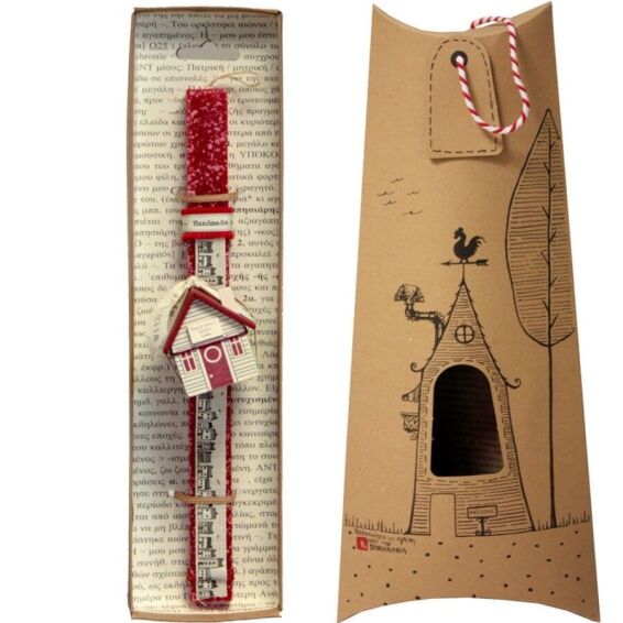 ΛΑΜΠΑΔΑ - Σπιτάκι Κουτί Κόκκινο (30εκ)