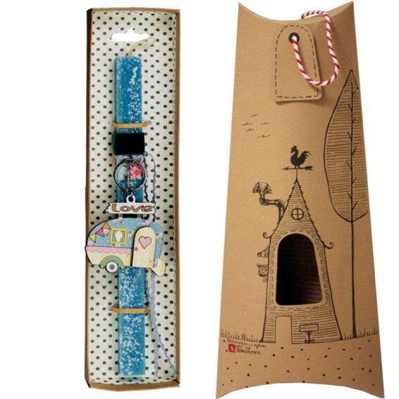 ΛΑΜΠΑΔΑ - Μπρελόκ Τροχόσπιτο Love (30εκ)