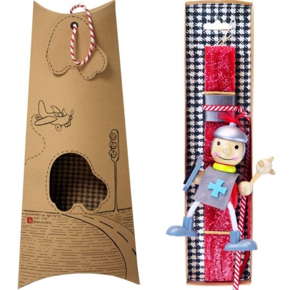 ΛΑΜΠΑΔΑ - Στρατιώτης καθιστός - Κόκκινο (30εκ)