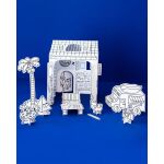 OMY - Χάρτινο Αναδιπλούμενο Σπιτάκι με Φιγούρες Color in - Image 2