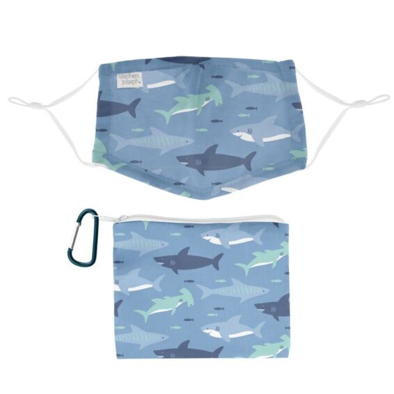 STEPHEN JOSEPH - Υφασμάτινη Μάσκα με Τσαντάκι Μεταφοράς Καρχαρίας