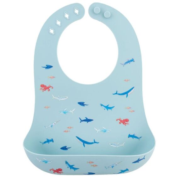 STEPHEN JOSEPH - Βρεφική Πολύχρωμη Σαλιάρα Σιλικόνης Καρχαρίας