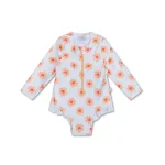 Swim Essentials Ολόσωμο μαγιό με προστασία UPF50+ και μακριά μανίκια "Flower Hearts"