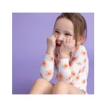 Swim Essentials Ολόσωμο μαγιό με προστασία UPF50+ και μακριά μανίκια "Flower Hearts" - Image 6