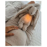 MOONIE 2.0: Επαναφορτιζόμενο βοήθημα ύπνου με ηχογράφηση & αισθητήρα κλάματος – Οργανικό βαμβάκι Gray Bunny - Image 6