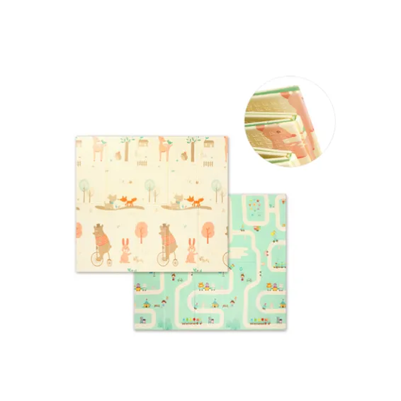 Babyono: Αναδιπλούμενο αφρώδες παζλ δαπέδου διπλής όψεως 180 x 200 εκ.