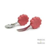 MARCUS & MARCUS - Σετ Κουτάλι και Πιρούνι με Χερούλι Σιλικόνης Λιονταράκι
