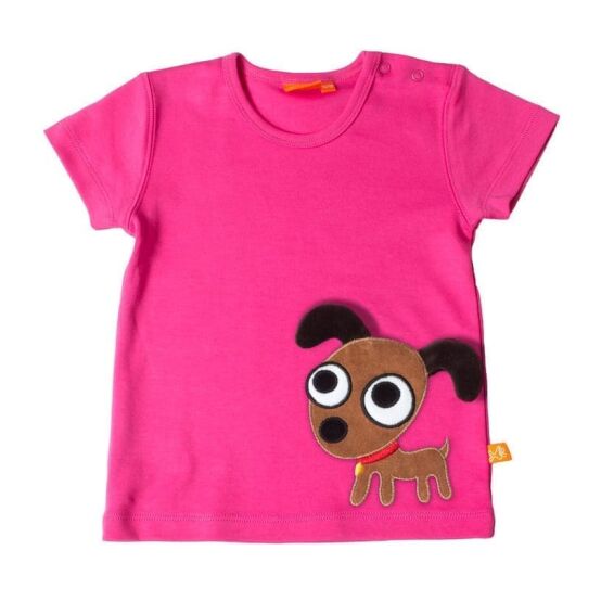 Μπλουζάκι Κοντομάνικο Σκυλάκι Ρόζ