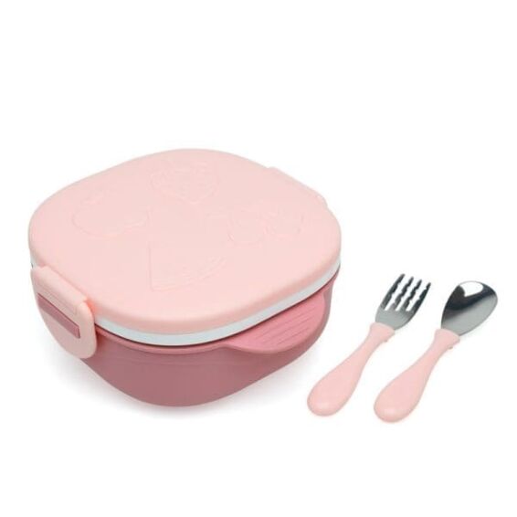 KIOKIDS - Δοχείο Φαγητού με Ανοξείδωτο ταψάκι Ροζ 450ml