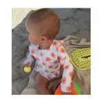 Swim Essentials Ολόσωμο μαγιό με προστασία UPF50+ και μακριά μανίκια "Flower Hearts" - Image 3