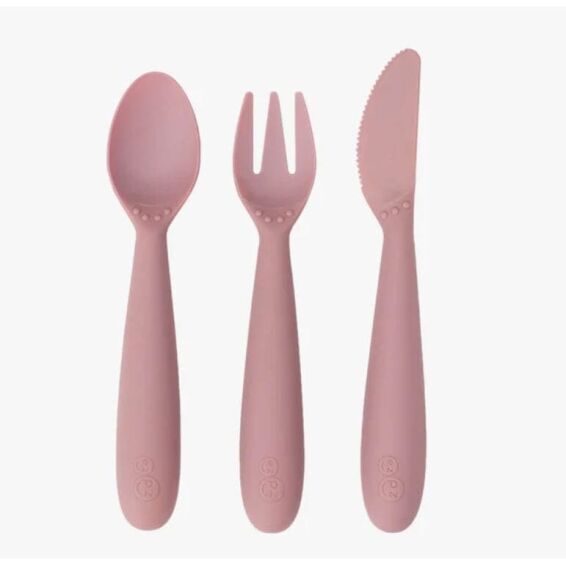 πιρούνι και μαχαίρι σιλικόνης 24+ μηνών Blush