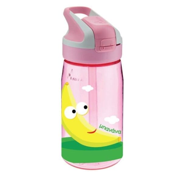 LAKEN -Παγούρι Tritan με Καλαμάκι  450ml- Μπανάνα/Φράουλα