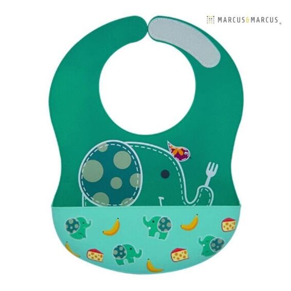 MARCUS&MARCUS -  Σαλιάρα Σιλικόνης με Βέλκρο Ελέφαντας