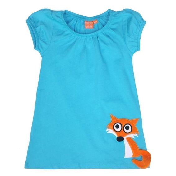 Φόρεμα Κοντομάνικο Αλεπού Γαλάζιο