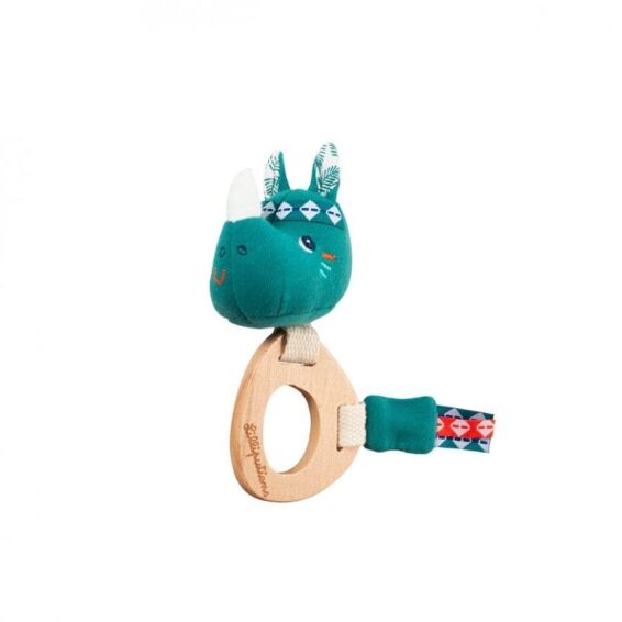 LILLIPUTIENS -  Υφασμάτινη κουδουνίστρα με ξύλινο κρίκο Μάριους