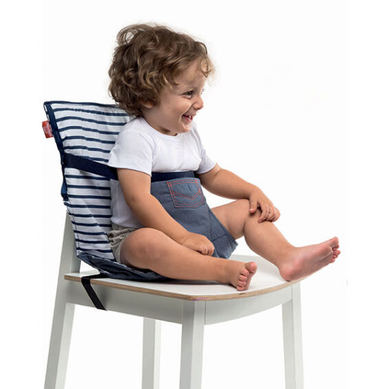 Baby to love - Φορητό Καθισματάκι Φαγητού (6+ Μηνών) Pocket Chair Μπλε Ριγέ
