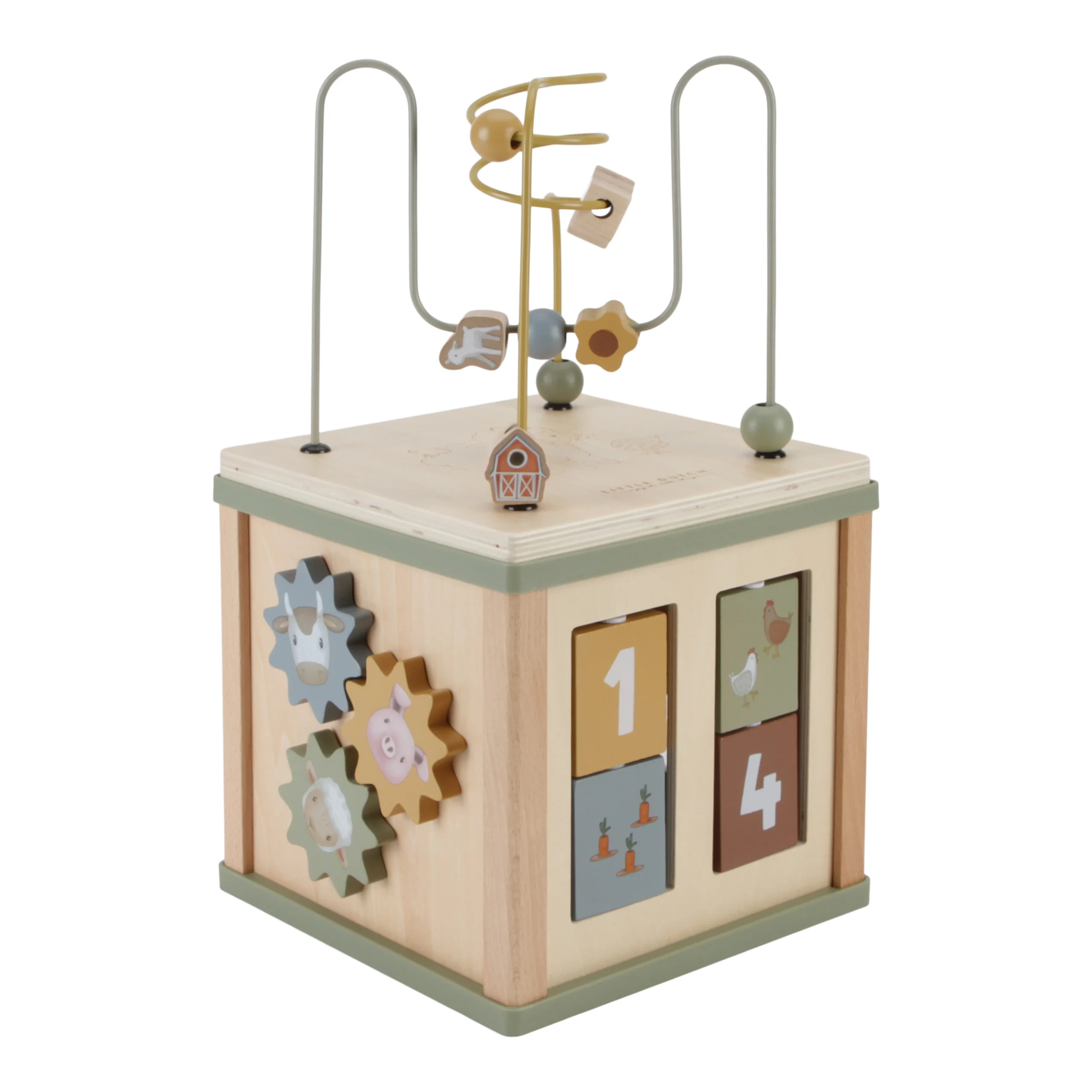 LD7131_02 LITTLE DUTCH. Ξύλινος κύβος δραστηριοτήτων με προγραφή Little Farm FSC - Image 1